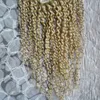 Blonde Kinky Curly Clip In Human Hair Extensions Brazilian Remy Hair 100% Human Hair 7 Pieces/Set 100g Clip Ins