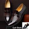 Męskie Sukienka Buty Mokasyny Włoskie Buty Korporacyjne Dla Mężczyzn Brown Business Shoes Mężczyźni Oxford Leather Zapatos Charol Hombre Sepatu Slip On Pria