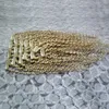 Blonde Kinky Curly Clip In Human Hair Extensions Brazilian Remy Hair 100 Human Hair 7 PiecesSet 100g Clip Ins3860308