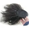 Drawstring Ponytails Extensions Mongolian Afro Kinky Curly Hair 4B 4c Clip In Human Hair Extensions Ponytail Remy Hair