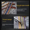 100pcs/set Metal Straw Reusable Wholesale Stainless Steel Drinking Tubes 215mm*6mm Eco Friendly Straight Bent Straws For beer