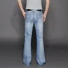 Neue ankunft 2017 Männer Hellblau ausgestellte jeans männer bell-bottom-denim-hosen männlich Plus größe jean-hosen der Mittleren Taille 053006