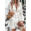 Sarongs Women Women Lace Floral Crochet Bikini Cover Up Swimwear Beach Taking Summer Dress Tops 20211