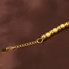 Gioielli da donna alla moda Bracciale con perline in oro 24 carati con catena estesa Gioielli con perline in oro Regalo di Natale