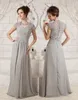 Custom Made Mother's Dresses New Sexy Strapless Free Jacket Lace Beaded Short Sleeves Chiffon Mother of The Bride Dresses