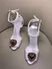 2022 New Vintage Sandals Kobiety Otwarte Toe Wysokie Obcasy Kostka Pasek Lato Buty Ślubne Kobieta Party Buty Cienkie Obcasy Gladiator Sandal Dama