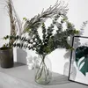Konstgjorda växter mjuka plast eukalyptus gröna växter gren heminredning falska växtblad bröllop dekoration simulering bonsai ljja3052