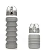 Bouteille d'eau pliable en silicone 500 ml 17 oz rétractable pliant voyage potable bouteille d'eau de sport FDA de qualité alimentaire bouteille en silicone tasses