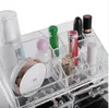 Gratis verzending ons voorraad groothandel 4 laden geïntegreerde acryl make-up case cosmetica organizer transparant