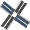 Cinturini per orologi da 20 mm Uomo Blu Nero Cinturini in gomma siliconica impermeabile Bracciale con fibbia per Omega 300 AT150 8900 Tools254W