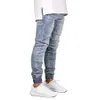 Mens jeans high street hip hop byxor smala fötter jeans 3 färg svart stor storlek asiatisk storlek 29-38