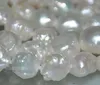 Natural rare white 10 * 12mm baroque waxberry pearl necklace 48 "