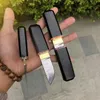 Promotion Small VG10 Damascus Steel Drop Point Blade Ebony Handle Mini Collectalble Knife With Wood Sheath