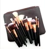 Mermaid 15pcsset Makeup Brushes with PU Bag Professional Brush for Build Base Blush Eyeshadow Eyeliner Blending Pencil7042342