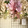 6 pcs flor artificial 105 cm de comprimento hortênsia de seda pendurado videira farmhouse decoração flor parede cenário de casamento decoraçãoion guirlanda de flores falsas