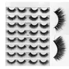 NYHET 16 par Multipack Faux 3D Mink Ögonfransar Lösögonfransar Handgjorda Wispy Fluffy Långa False Mink Fransar Naturlig Makeup Verktyg Ögonfransar