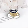 Koffiekop glazuur pinnen broches voor vrouwen astronaut zwemmen drijvende ruimte badge verkennen avontuur ruimte revers pin sieraden shirt tas geschenken