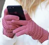 Fashion Knitted Touch Screen Gloves Women's Winter Warm Wool Gloves Non-slip Knit Long Finger Gloves 16 Colors Customizable Logo SZ530
