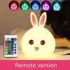 USB аккумуляторная Sensitive Tap Control Спальня Свет одноцветные и 7-цветной Счастливый Кролик игрушки Силиконовые светодиодные лампы Night Light