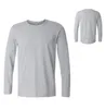 T-shirt per ragazzi T-shirt da uomo in puro colore bianco T-shirt a maniche lunghe per uomo Fashion Design Cotton 100% COTONE Camicia uomo Top