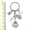 New Arrival DIY 18mm Snap Jewelry Cup Cake Baker Key Chain Handbag Charm 18mm Snap Keychain Key Ring Baking Bakers Gifts for Men Women