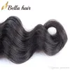 Varejo 1 pacote peruano Malásia Indian Brasil Hair Extensions Loose Wavy Wavy Dyable Black Color Human Human Tecla 1PC Bellahair