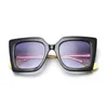 Kvadratisk solglasögon Oversized Big Frame Vintage Kvinnor Märke 2020 Ny Fashion Trendy Populära Sun Glasses UV400