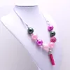 Cute Kids Adjustable Rope Necklace With Tassel Pendant Girl Children Bubblegum Chunky Beads Necklace Jewelry7576924