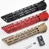 Svart / Röd / Tan 11 '' Inch M-Lok Clamping Ultralight Gratis Float Handguard Picatinny Mount System Mlok Jakt