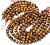 Partihandel Naturlig Tiger Eye Round Loose Stone Pärlor för Smycken Göra DIY Armband Halsband 4/6 / 8 / 10mm Strand 15 ''