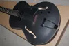 Factory Custom Полуполовие матовая черная электрическая гитара с белыми тюнерами, фрета палиса, может быть настроена