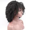 13*4 Short Bob Kinky Curly Lace Front simulation Human Hair Wigs Pre-plucked Synthetic Wig Natural Color For Black Women