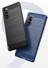 Carbon Fiber Texture Shockproof Cover Protective Slim Fit Soft TPU Silicone Case for SONY Xperia 5,Xperia 10 II 1 II ,Xperia 8 5
