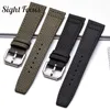 20mm 21mm 22mm nylon canvas stof horlogeband voor IWC Pilot Spitfire Timezone Top Pistool Band Groen Zwart Riemen Polshorloge Banden Y19052301