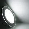 Il pannello di vetro dimmerabile di trasporto libero ha condotto le luci 9W 18W 25W ha condotto la luce di pannello rotonda quadrata di vetro delle coperture ha condotto il downlight IP44 AC 110-240V