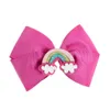 Nova Europa Bebés Meninas Barrettes colorido do arco-íris Unicore Barrette fita bowknot Crianças Grampos de cabelo Crianças Acessório 24 Cores 14418