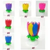 Musical Birthday Candle Magic Lotus Flower Candles Blossom Rotating Spin Party Candle 14 Small Candles 2 layers Cake Candle Gadgets CYZ1330