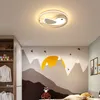 Luzes modernas LED teto para o quarto dos bebés meninas Sala Luminaire plafonnier lâmpada do teto dos desenhos animados rosa azul pássaro