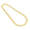 Iced Out Bling Rhinestone Crystal Goldgen Finish Miami Cuban Link Chain Men039s Hip hop Necklace Jewelry 18 20 24 30 Inch N02108652