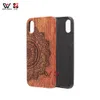 2021 Luxo Natural Rosewood Casos de telefone móvel para iphone 6 7 8 6PLUS 11 Pro Max Xs Cobertura traseira Shell Laser Gravura Custom Logo Padrão Atacado