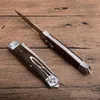 Ny horisontell automatisk taktisk vikkniv 8Cr13 satinblad trähandtag utomhus EDC-fickknivar med nylonskede