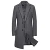 2019 Męski płaszcz z wełny wysokiej jakości luksusowy płaszcz ropa mężczyźni zima długie wełniane mieszanki kurtki casual wełniany mężczyzna duży rozmiar 5xl