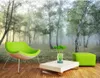 Green forest 3D landscape background wall painting modern living room wallpapers