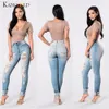 KANCOOLD JEANS Moda Kadınlar Denim Delik Kadın Orta Bel Kot Streç Ince Seksi Kalem Pantolon Vintage Kot Kadın 2018OCT26 Y190430