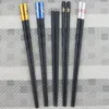 1Pair Black High-Grade Alloy Craft Type Chopsticks Non-slip Head Chopsticks Anti-scalding Tableware Kitchen Home Reusable Hotel Chopsticks