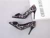 Hot Sale-Classic Women Sexy Leopard Skor High Heels Patent Leather Pointy Toe Dress Shoe Luxury Shallow Mouth Sole Bröllopsskor