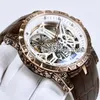 New Excalibur 46 10 O039clock Tourbillon RDDBEX0479 Automatic Mens Watch Steel Vintage Engraving Case Skeleton Dial Leather Str3767606