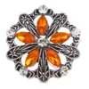 Noosa Rhinestone Jewelled Retro Silver Silver Hollow Flower Snap Кнопка Ювелирные Изделия для 18 мм Браслет Браслет Ожерелье Кольца Ювелирные Изделия