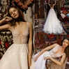 Liz Martinez Dresses V Neck Backless Boho Bridal Gowns With Beads Tulle A Line Wedding Dress Beach Vestido De Novia 0505