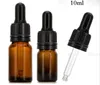 Wholesale الولايات المتحدة الأمريكية المملكة المتحدة 10ML زجاجات قطارة زجاجية براون زجاج زجاجات سائلة فارغة مع العبث الواضح غطاء للعطور الروائح